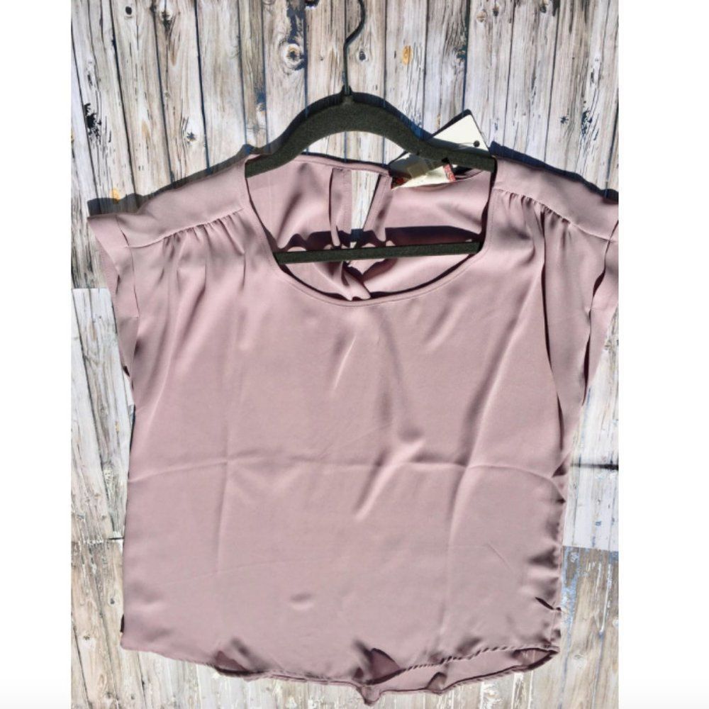 Take It From Me Dusty Rose Pink Short Sleeve Top L